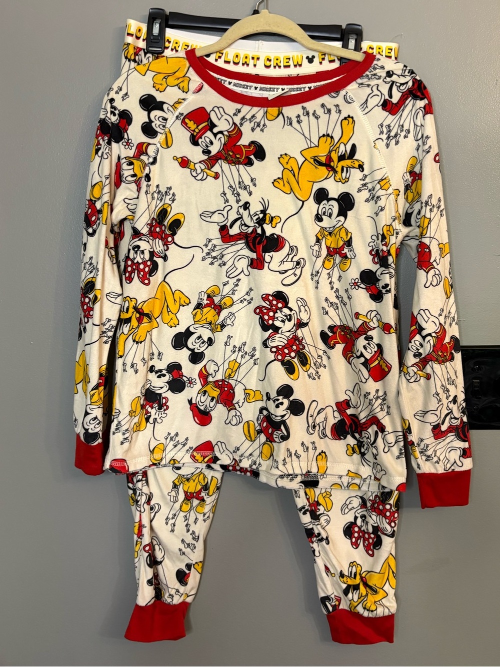 Disney Mickey & Friends Pajama Set - Red Trim size small